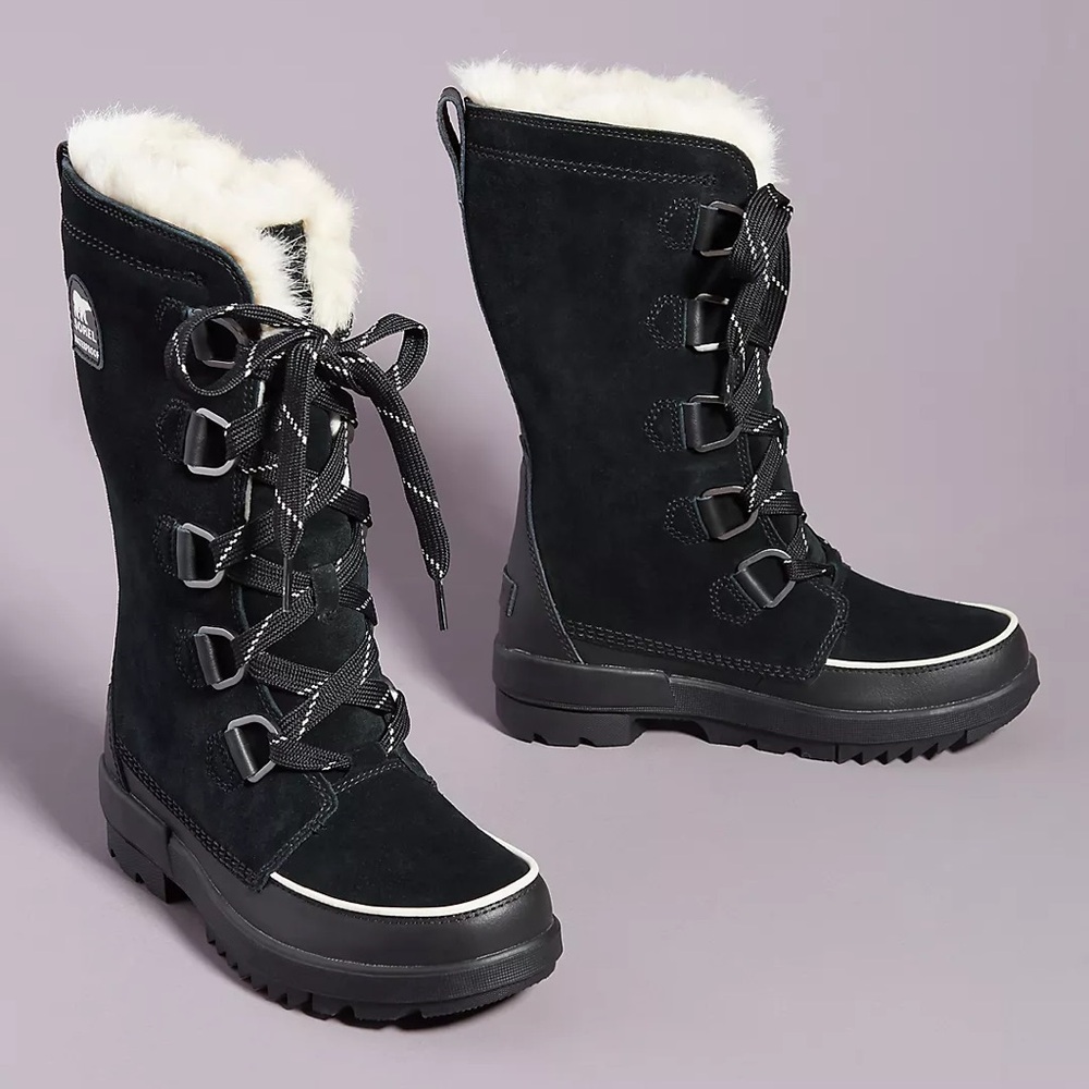 BNWT Sorel Black Leather Snow Boots - Picture 5 of 13